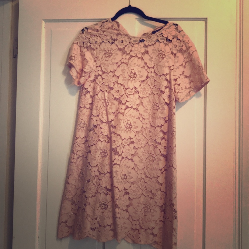 BCBG babydoll lace pink dress